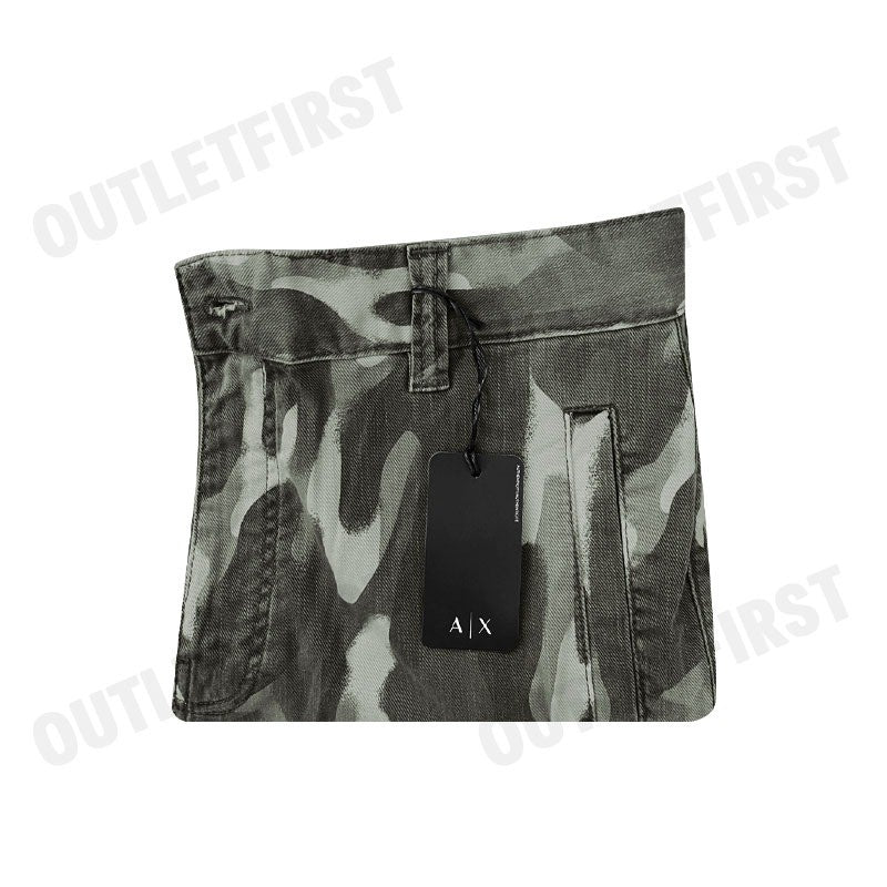 ARMANI EXCHANGE รุ่น MEN'S CAMOUFLAGE CARGO PANTS WITH VELVET POCKETS CODE: 6DZP01 ZN4ZZ 4891 กางเกงขายาว กางเกงผู้ชาย