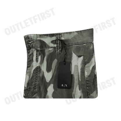 ARMANI EXCHANGE รุ่น MEN'S CAMOUFLAGE CARGO PANTS WITH VELVET POCKETS CODE: 6DZP01 ZN4ZZ 4891 กางเกงขายาว กางเกงผู้ชาย