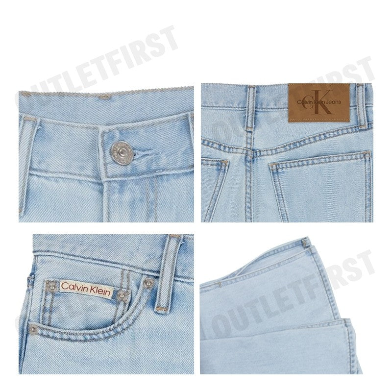 CALVIN KLEIN JEANS รุ่น WOMEN'S 37.5 HIGH RISE WIDE LEG JEANS CODE: J225051 1AA กางเกงยีนส์ผู้หญิง กางเกงทรงกระบอก
