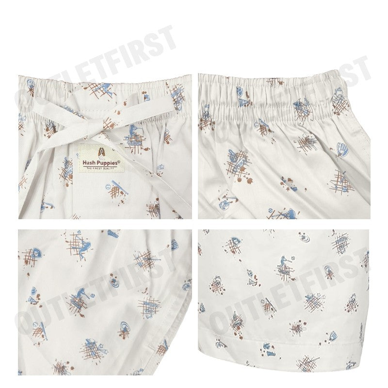 HUSH PUPPIES รุ่น MEN'S SHORTS SLEEPWEAR CODE: HU H3W3029 (BEIGE) กางเกงขาสั้นผู้ชาย กางเกงบ๊อกเซอร์ กางเกงฮัชพัพพีส์