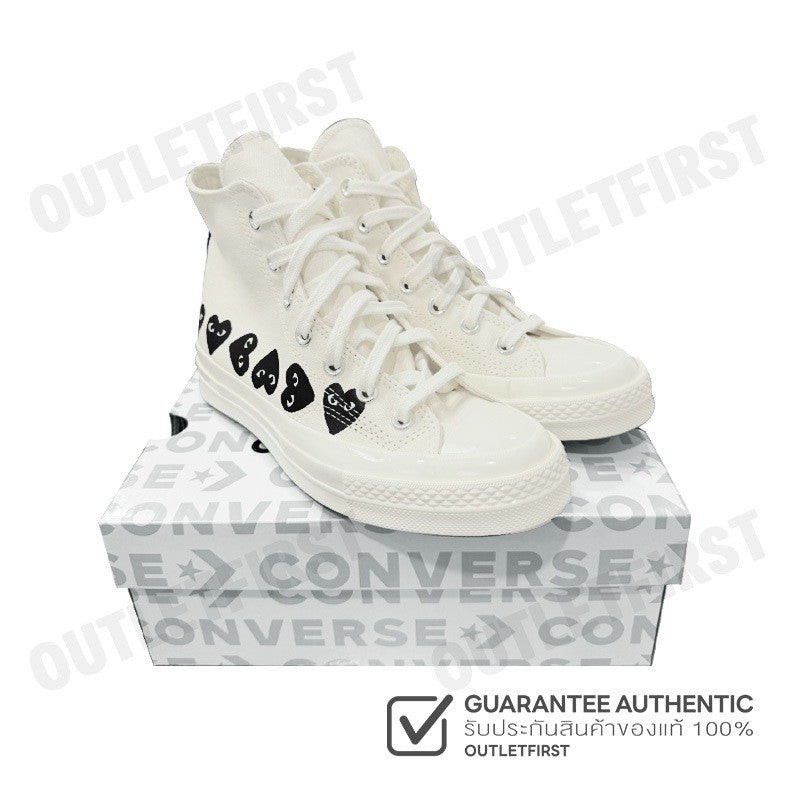 PLAY COMME DES GARÇONS X CONVERSE รุ่น CHUCK 70 MULTI HEART CODE: A08148C รองเท้าผ้าใบ รองเท้าข้อยาว รองเท้ายูนิเซ็กส์