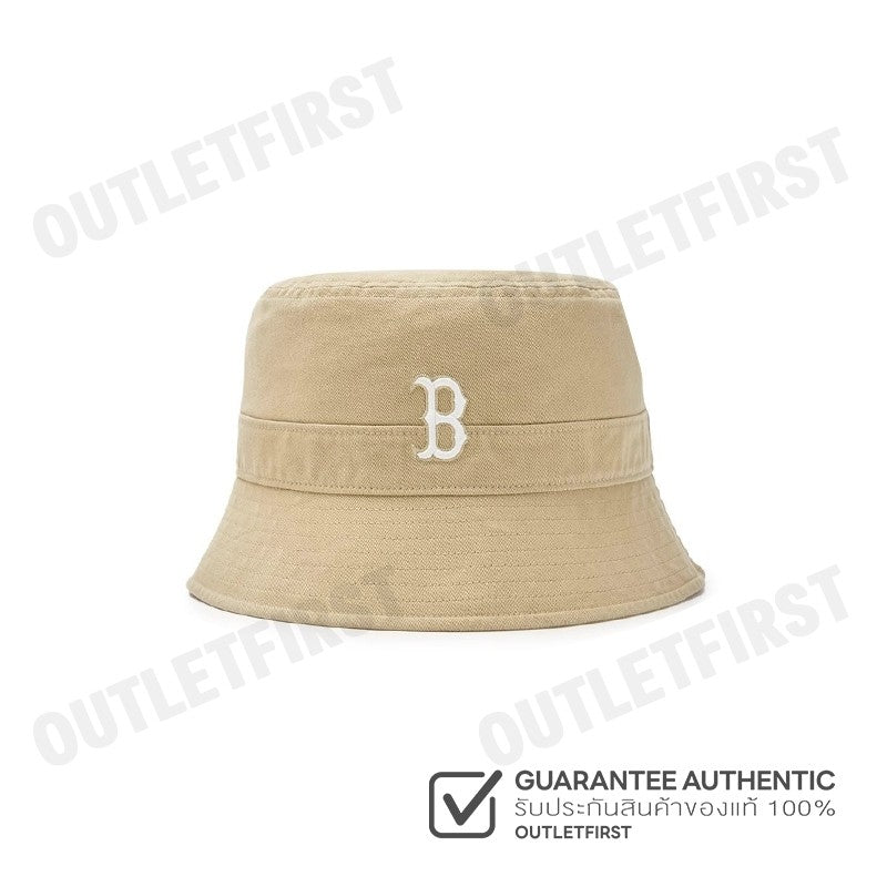 MLB รุ่น BASIC MEDIUM LOGO VINATGE-WASHING BUCKET HAT CODE: 3AHTB035N 43BGL หมวกบักเก็ต หมวกสีเบจ หมวกเอ็มแอลบี
