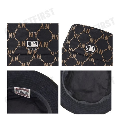MLB รุ่น JACQUARD DIA MONOGRAM BUCKET HAT CODE: 3AHTM024N 50BKS หมวกบักเก็ต หมวกสีดำ หมวกNY