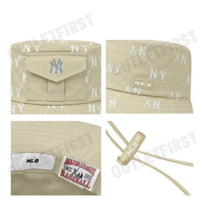 MLB รุ่น DIA MONOGRAM SPORTIVE SAFARI HAT CODE: 3AHTM015N 50BGD หมวกบักเก็ต หมวกสีเบจ หมวกเอ็มแอลบี