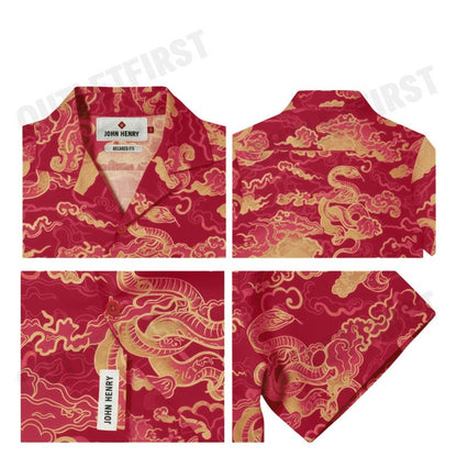 JOHN HENRY รุ่น MEN'S SHORT SLEEVES RELAXED FIT SHIRT (RED) CODE: JH S125MSSRL01 เสื้อเชิ้ต เสื้อแขนสั้น เสื้อผู้ชาย