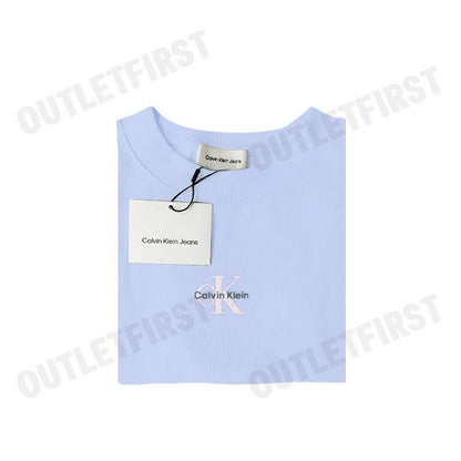 CALVIN KLEIN JEANS รุ่น MONOLOGO BABY TEE CODE: 47AB802 VHP เสื้อครอป เสื้อผู้หญิง เสื้อแขนสั้น