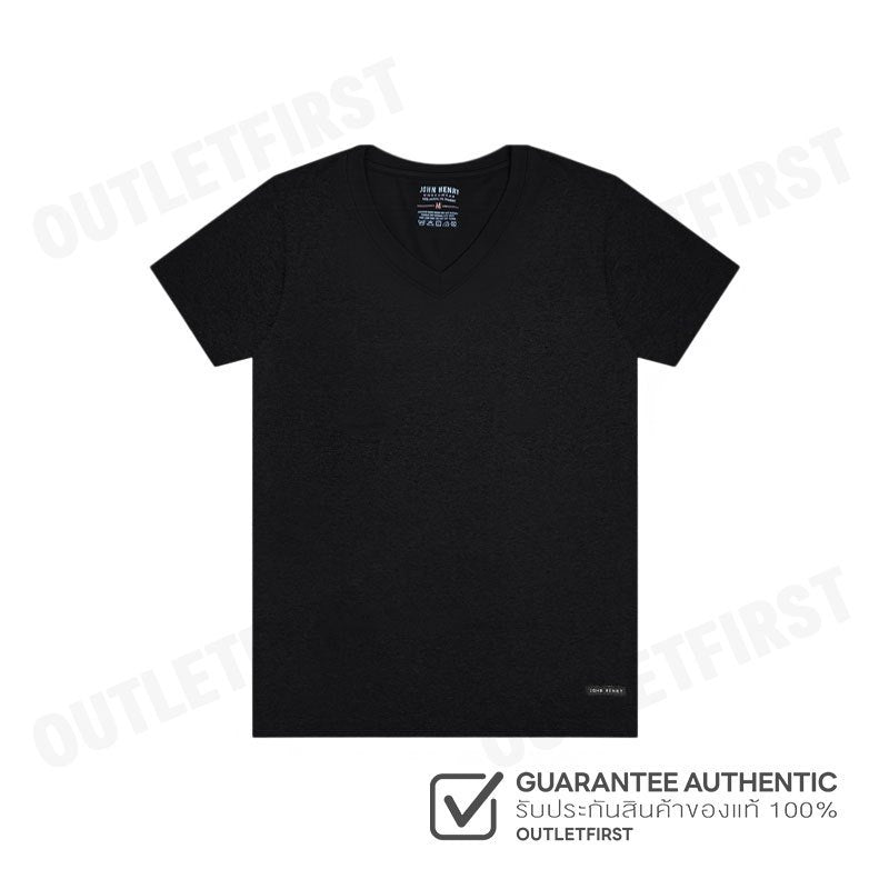 JOHN HENRY รุ่น UNDERWEAR T-SHIRT CODE: JU6MO002 (BLACK) เสื้อยืดคอวี เสื้อยืดคอกลมผู้ชาย เสื้อสีดำ เสื้อจอร์นเฮนรี่