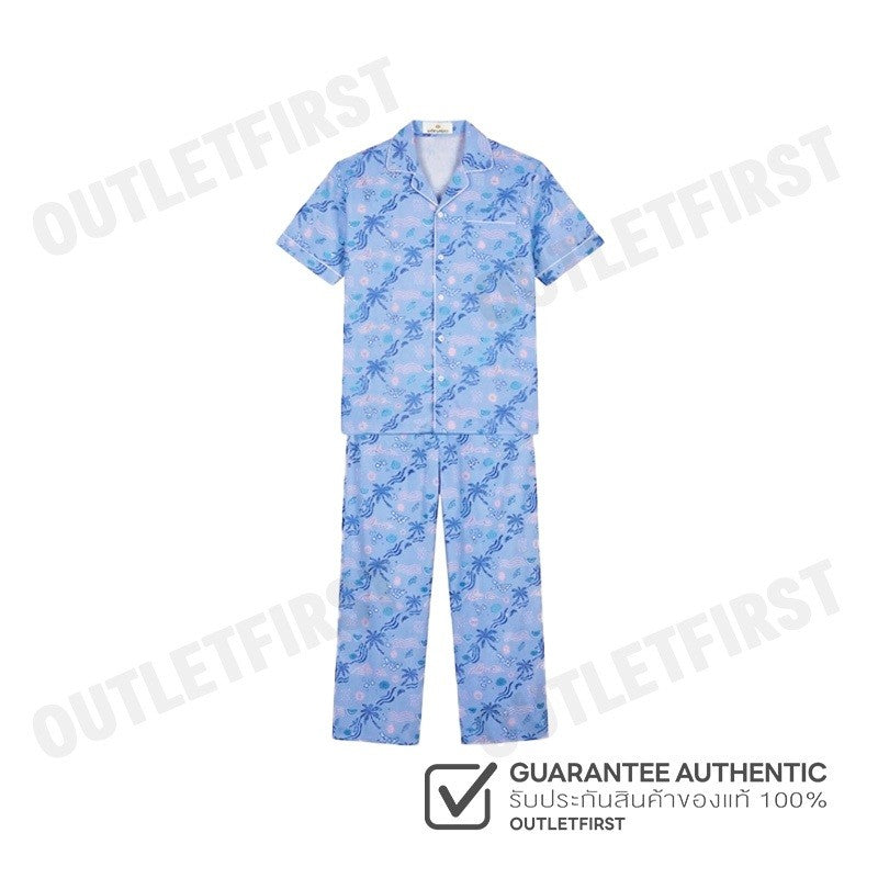 JOHN HENRY รุ่น MEN'S SHORT-SLEEVED PAJAMA SET CODE: JU JU6052SL เซ็ทชุดนอน ชุดนอนผู้ชาย ชุดนอนสีฟ้า