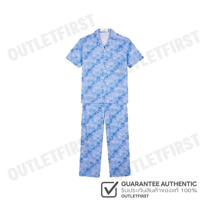 JOHN HENRY รุ่น MEN'S SHORT-SLEEVED PAJAMA SET CODE: JU JU6052SL เซ็ทชุดนอน ชุดนอนผู้ชาย ชุดนอนสีฟ้า