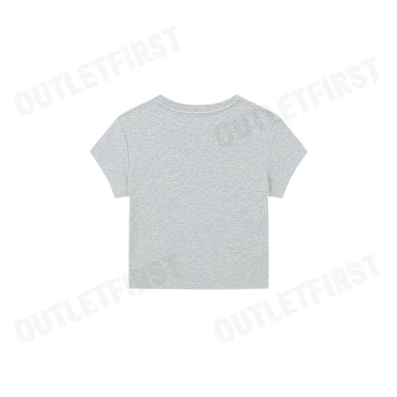 CALVIN KLEIN JEANS WOMEN'S LOGO BABY CROP SHORT SLEEVE T-SHIRT COLOR GREY CODE: 47AB817 P79