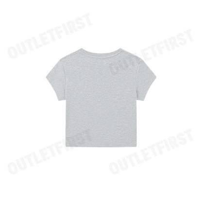 CALVIN KLEIN JEANS WOMEN'S LOGO BABY CROP SHORT SLEEVE T-SHIRT COLOR GREY CODE: 47AB817 P79
