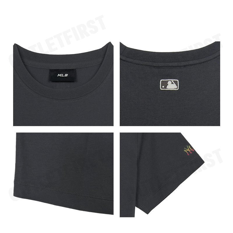 MLB WOMEN'S SUMMER VINTAGE WASHED GRAPHIC CROP SHORT SLEEVE T-SHIRT COLOR GREY CODE: 3FTSX0153 50CGD