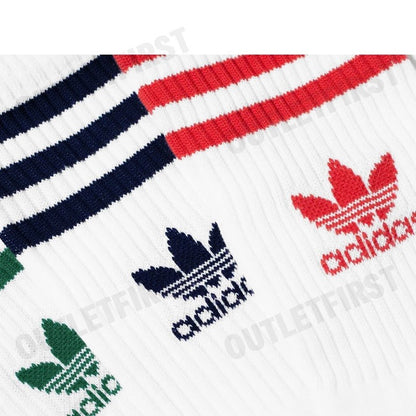 ADIDAS รุ่น MID CUT CREW SOCKS 3 PAIRS CODE: IL5026 ถุงเท้า ถุงเท้าอดิดาส ถุงเท้าสีขาว