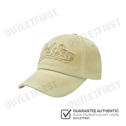 MLB รุ่น APPLIQUED VINTAGE WASHED BASEBALL CAP CODE: 3ACPV025N 43SAS หมวกแก็ป หมวกเบสบอล หมวกสีเบจ