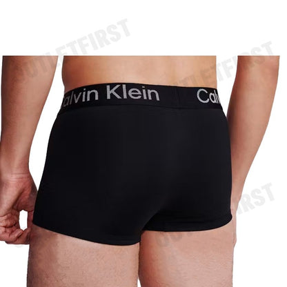 CALVIN KLEIN รุ่น LOW RISE TRUNKS CODE: 40350MF UB1 กางเกงชั้นในผู้ชาย บ๊อกเซอร์ กางเกงในสีดำ
