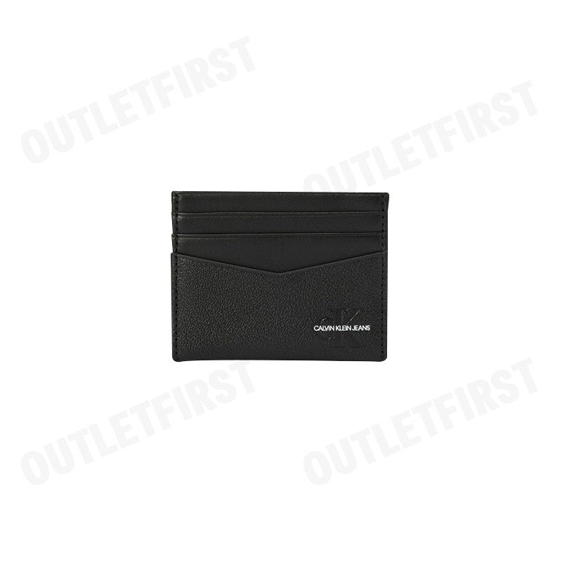 CALVIN KLEIN JEANS รุ่น MEN'S EMBOSSED LEATHER CARD HOLDER CODE: HP1630 001 กระเป๋าใส่การ์ด กระเป๋าผู้ชาย กระเป๋าสีดำ