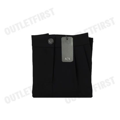 ARMANI EXCHANGE รุ่น WOMEN'S ASV A LINE COLLECTION 3/4 PLEATED TROUSERS CODE: 6DYP40 YN8JZ 1200 กางเกงขาสั้นผู้หญิง สีดำ