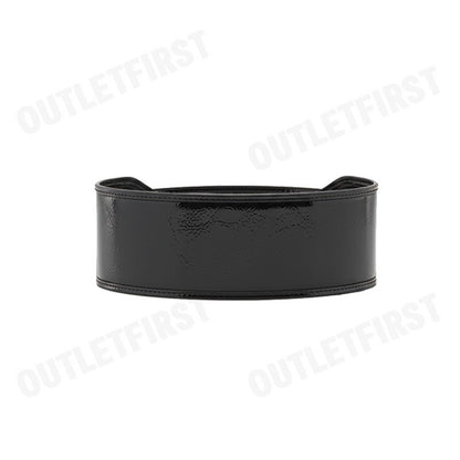 ARMANI EXCHANGE รุ่น WOMEN'S HIGH PATENT LEATHER BELT WITH LOGO CODE: 941184 4F716 00020 เข็มขัดผู้หญิง เข็มขัดสีดำ