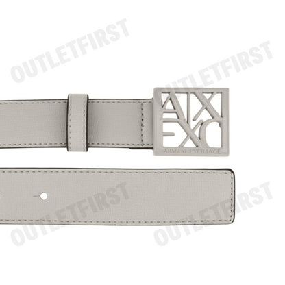 ARMANI EXCHANGE รุ่น WOMEN'S BELT WITH SQUARE WITH LOGO CODE: 941130 0A874 14349 เข็มขัดผู้หญิง สีเบจ เทา เข็มขัดArmani