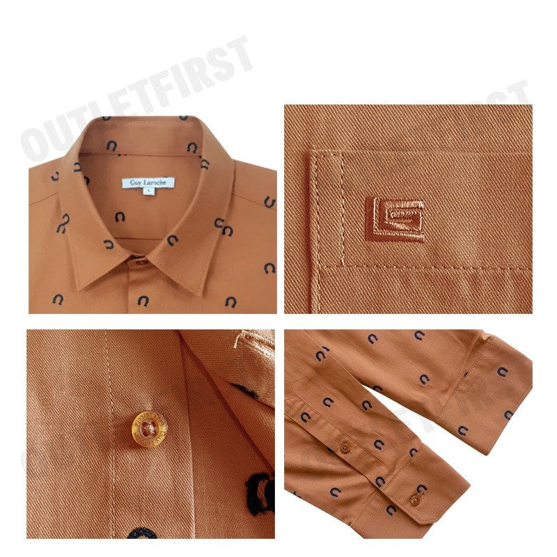 GUY LAROCHE รุ่น MAN'S LONG SLEEVES SHIRT CODE: BAB9202W3BR เสื้อเชิ้ต เสื้อแขนยาว เสื้อผู้ชาย
