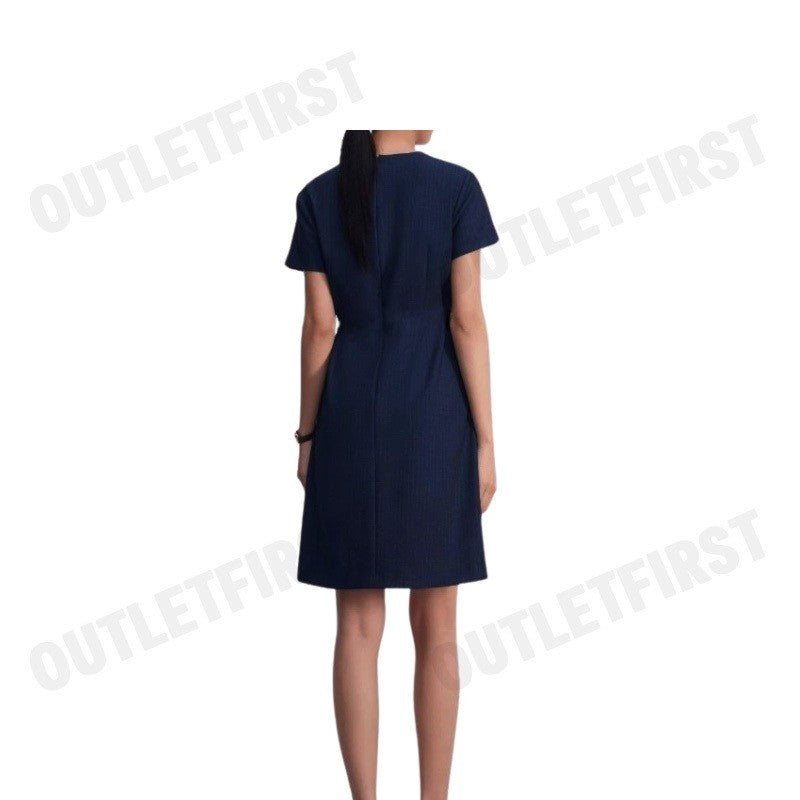 G2000 รุ่น WOMEN CLOTHING STRIPED WRAP DRESS WITH BELT FIT & FLARE SHAPE CODE: 46232096 79 ชุดเดรสผู้หญิง กระโปรง สีกรม
