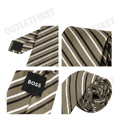 HUGO BOSS รุ่น STRIPED NECK TIE CODE: 50499453 260 เนคไท เนคไทผู้ชาย เนคไททำงาน