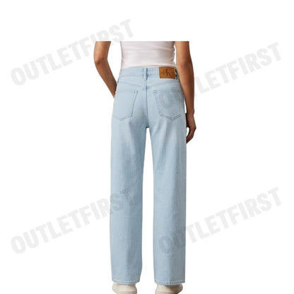 CALVIN KLEIN JEANS รุ่น WOMEN'S 37.5 HIGH RISE WIDE LEG JEANS CODE: J225051 1AA กางเกงยีนส์ผู้หญิง กางเกงทรงกระบอก
