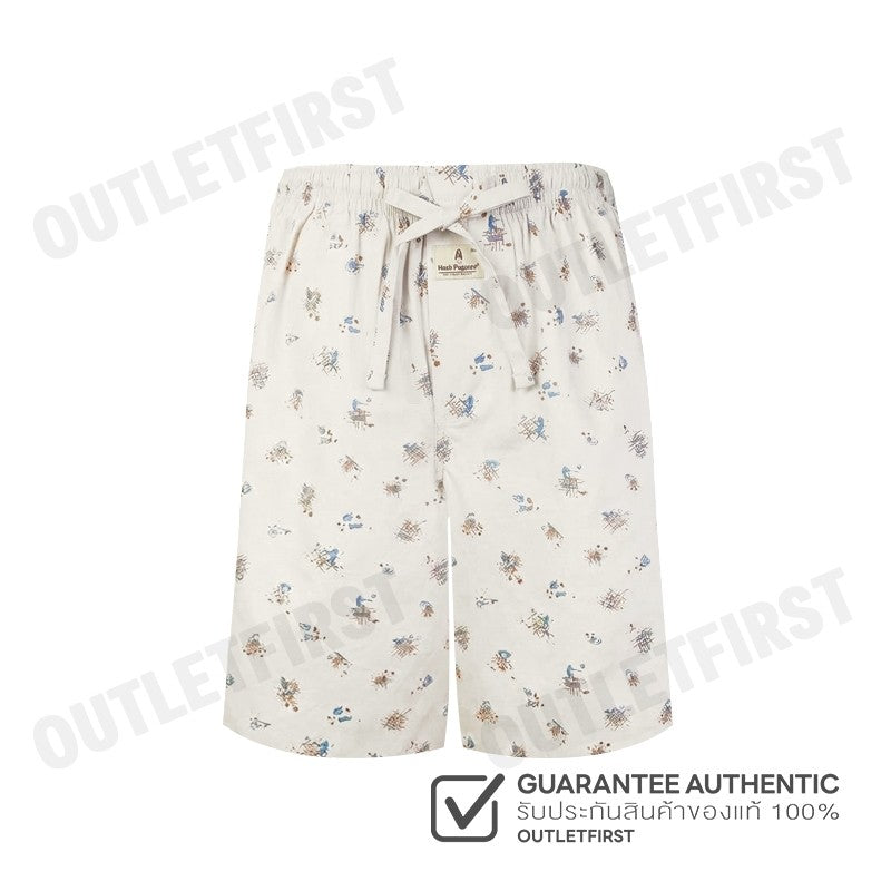 HUSH PUPPIES รุ่น MEN'S SHORTS SLEEPWEAR CODE: HU H3W3029 (BEIGE) กางเกงขาสั้นผู้ชาย กางเกงบ๊อกเซอร์ กางเกงฮัชพัพพีส์