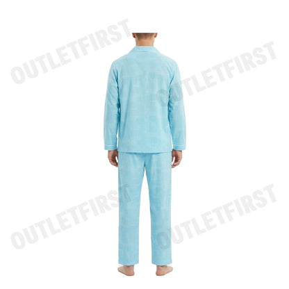 HUSH PUPPIES รุ่น MEN'S LONG-SLEEVE SLEEPWEAR SET CODE: HU H8B850 (BLUE) เซ็ทชุดนอนผู้ชาย ชุดนอนฮัชพัพพี ชุดนอนสีฟ้า