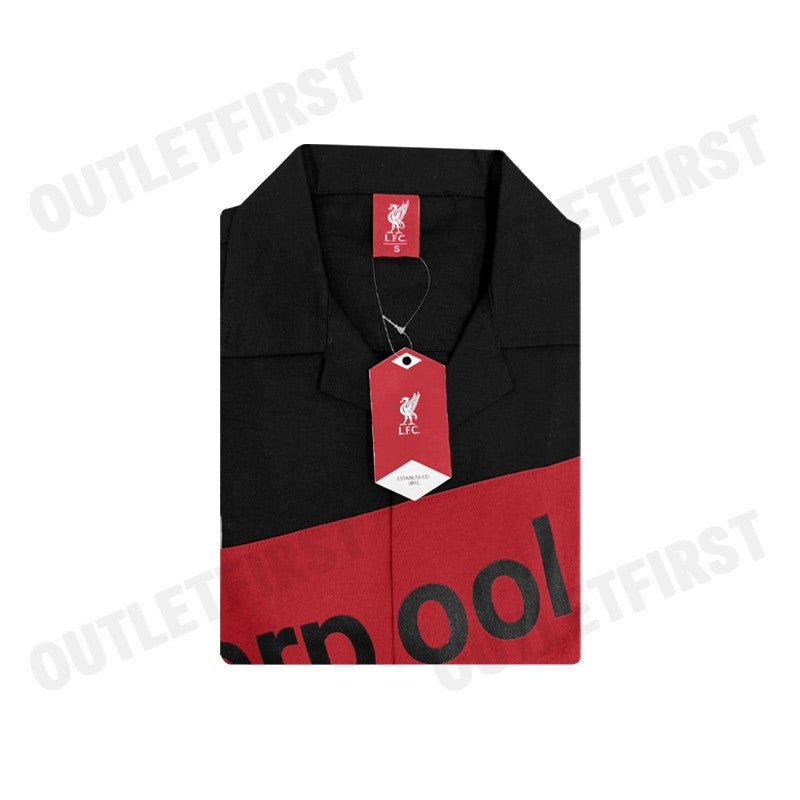 L.F.C รุ่น MEN'S SH LIVERPOOL FC 8K CODE: FC 8K BLACK เสื้อเชิ้ตแขนสั้นผู้ชาย เสื้อเชิ้ตลิเวอร์พูล เสื้อเชิ้ตสีดำ
