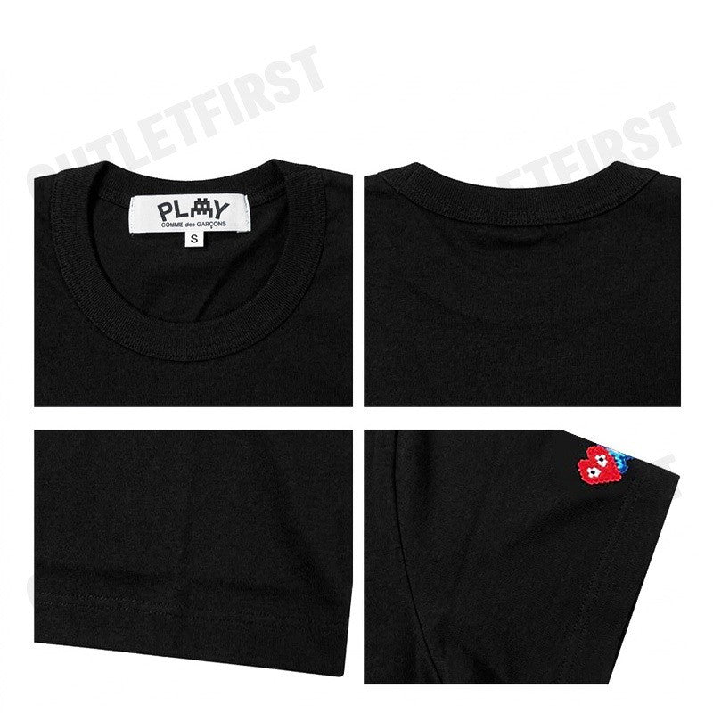 PLAY COMME DES GARÇONS รุ่น WOMEN T-SHIRT CODE: AZ-T327 (BLACK) เสื้อยืดคอกลมผู้หญิง เสื้อหัวใจสีแดง เสื้อแขนสั้น