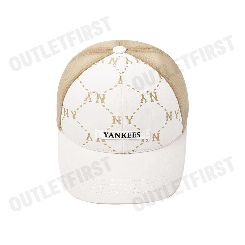 MLB รุ่น UNISEX DIA MONOGRAM SPORTIVE MESH CAP CODE: 3AMCM0153 50IVS หมวกแก็ป หมวกเบสบอล หมวกเอ็มแอลบี
