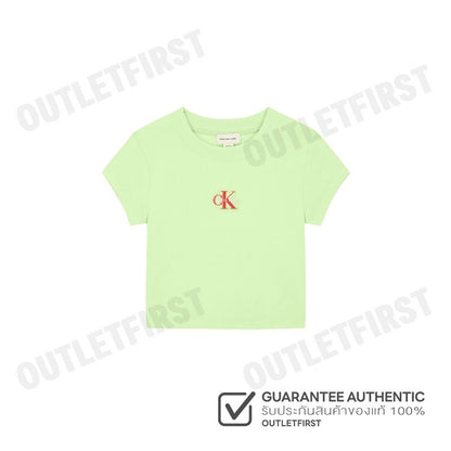 CALVIN KLEIN JEANS รุ่น MONOLOGO BABY TEE CODE: 47AB802 64O เสื้อครอป เสื้อผู้หญิง เสื้อแขนสั้น