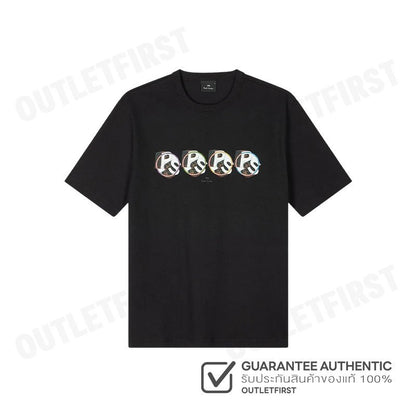 PS PAUL SMITH รุ่น PS CIRCLE LOGO' PRINT T-SHIRT CODE: M2R 220X PP5120 79 เสื้อยืดคอกลม เสื้อยืดสีดำ เสื้อผู้ชาย