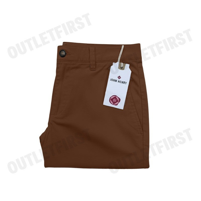 JOHN HENRY  MEN'S SLIM FIT SHORTS PANT (BROWN) COLOR BROWN CODE: JH F524MSHSM47