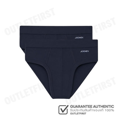 JOCKEY รุ่น MAN'S SEAMLESS WAISTBAND BRIEFS 2 PACK CODE: KU 1550N (NAVY) กางเกงชั้นใน กางเกงชั้นในผู้ชาย กางเกงจ็อคกี้