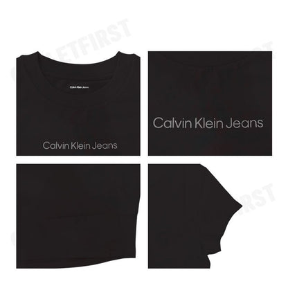 CALVIN KLEIN JEANS WOMEN'S LOGO BABY CROP SHORT SLEEVE T-SHIRT COLOR BLACK CODE: 47AB817 UB1