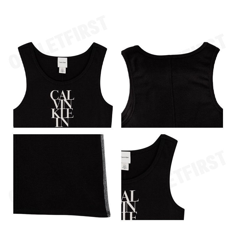 CALVIN KLEIN รุ่น LOGO GRAPHIC RIBBED TANK DRESS CODE: 44C203G UB1 ชุดเดรส เดรสแขนกุด เดรสผู้หญิง