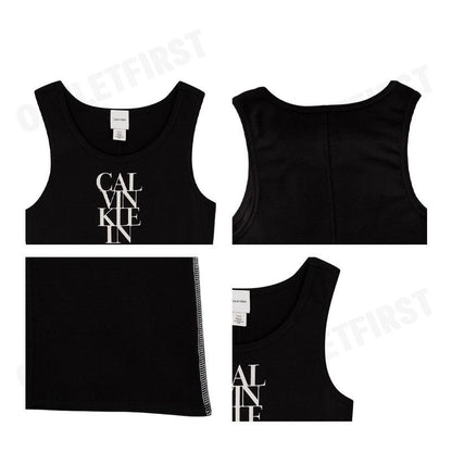 CALVIN KLEIN รุ่น LOGO GRAPHIC RIBBED TANK DRESS CODE: 44C203G UB1 ชุดเดรส เดรสแขนกุด เดรสผู้หญิง