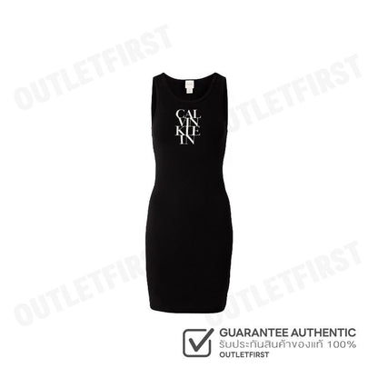 CALVIN KLEIN รุ่น LOGO GRAPHIC RIBBED TANK DRESS CODE: 44C203G UB1 ชุดเดรส เดรสแขนกุด เดรสผู้หญิง