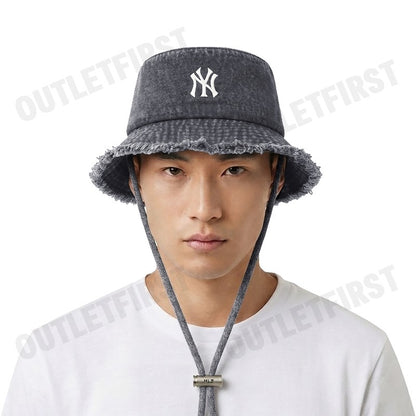 MLB รุ่น UNISEX COLOR DENIM SAFARI BUCKET HAT CODE: 3AHTD025N 50GRS หมวกบักเก็ต หมวกสีเทา หมวกเอ็มแอลบี