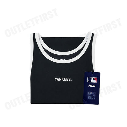 MLB รุ่น VARSITY VINTAGE SLIM-FIT CROPPED SLEEVELESS TOP CODE: 3FTOV0153 50BKS เสื้อกล้าม เสื้อกล้ามผู้หญิง เสื้อสีดำ