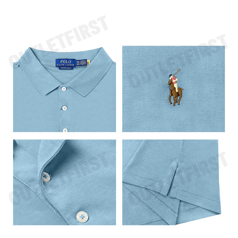 POLO RALPH LAUREN รุ่น CUSTOM SLIM FIT SOFT COTTON POLO SHIRT CODE: 710704319151 เสื้อโปโล เสื้อผู้ชาย เสื้อแขนสั้น