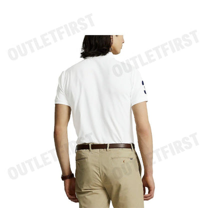 POLO RALPH LAUREN รุ่น CUSTOM SLIM FIT TRIPLE-PONY POLO SHIRT CODE: 710868798001 เสื้อโปโล เสื้อแขนสั้น เสื้อโปโลผู้ชาย