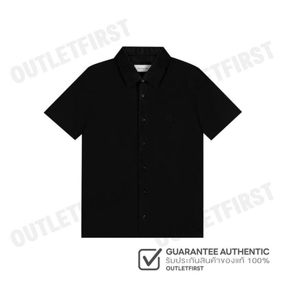 CALVIN KLEIN JEANS รุ่น BASIC MONOGRAM SLIM FIT SHIRT CODE: J326964 BEH เสื้อเชิ้ตแขนสั้น เสื้อผู้ชาย เสื้อสีดำ