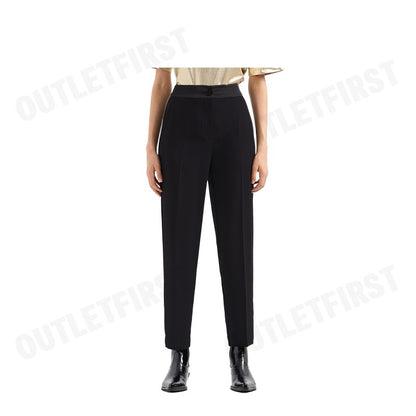 ARMANI EXCHANGE รุ่น WOMEN'S CADY CIGARETTE TROUSERS WITH SATIN BAND CODE: 6DYP35 YN5YZ 1200 กางเกงขายาวผู้หญิง สีดำ