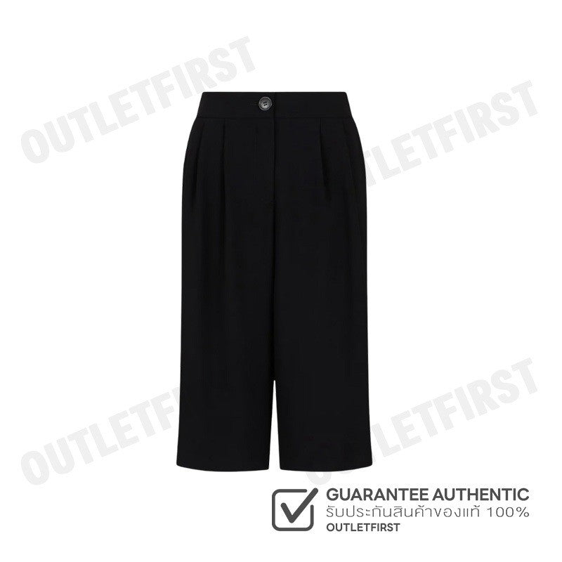 ARMANI EXCHANGE รุ่น WOMEN'S ASV A LINE COLLECTION 3/4 PLEATED TROUSERS CODE: 6DYP40 YN8JZ 1200 กางเกงขาสั้นผู้หญิง สีดำ