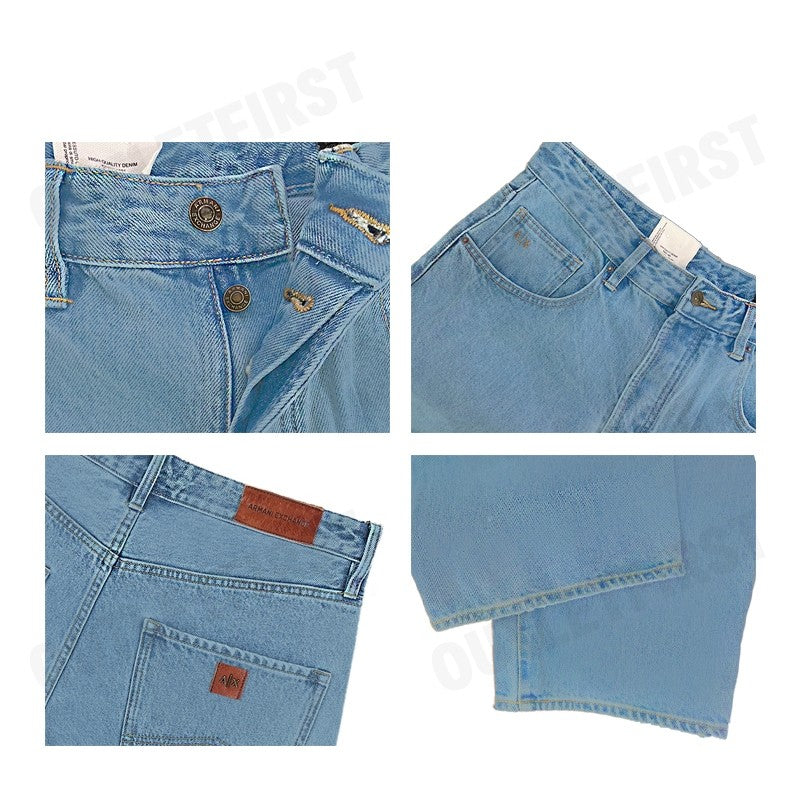 ARMANI EXCHANGE รุ่น MEN'S J83 BAGGY FIT JEANS IN LIGHT INDIGO DENIM CODE: 6DZJ83 Z1ZSZ 25EV กางเกงยีนส์ผู้ชาย ขายาว