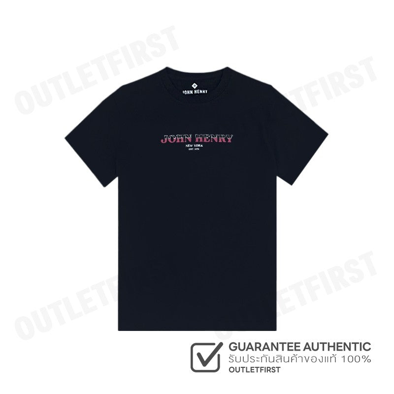 JOHN HENRY รุ่น MEN'S SLIM FIT T-SHIRT (BLACK) CODE: JH S125MTSSM27 เสื้อยืดคอกลมผู้ชาย เสื้อสีดำ จอร์นเฮนรี่