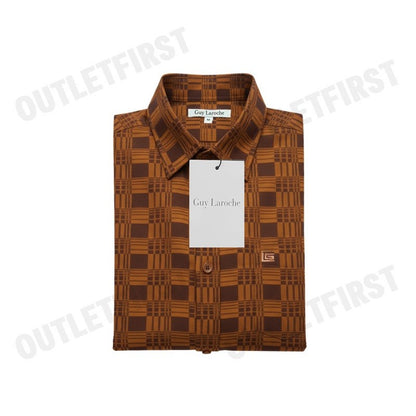 GUY LAROCHE รุ่น MAN'S SHORT SLEEVES SHIRT CODE: BAC9203W3BR เสื้อเชิ้ต เสื้อแขนสั้น เสื้อผู้ชาย